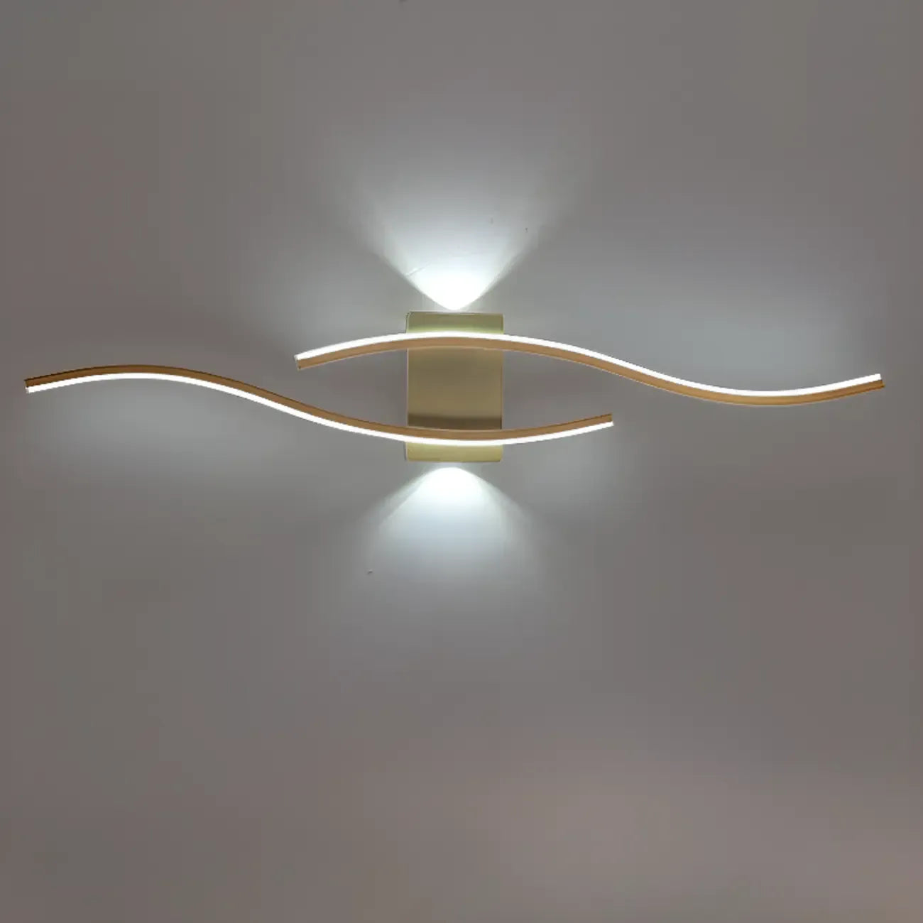 Modern Metal Dual Wave Linear LED Wall Sconce Dimmable