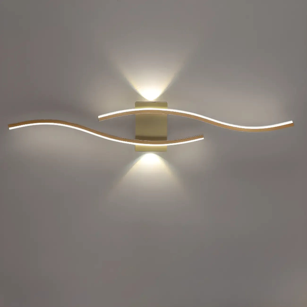 Modern Metal Dual Wave Linear LED Wall Sconce Dimmable