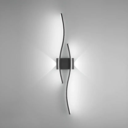 Linear 4-Light LED Wall Sconce with Black-White for Bedroom