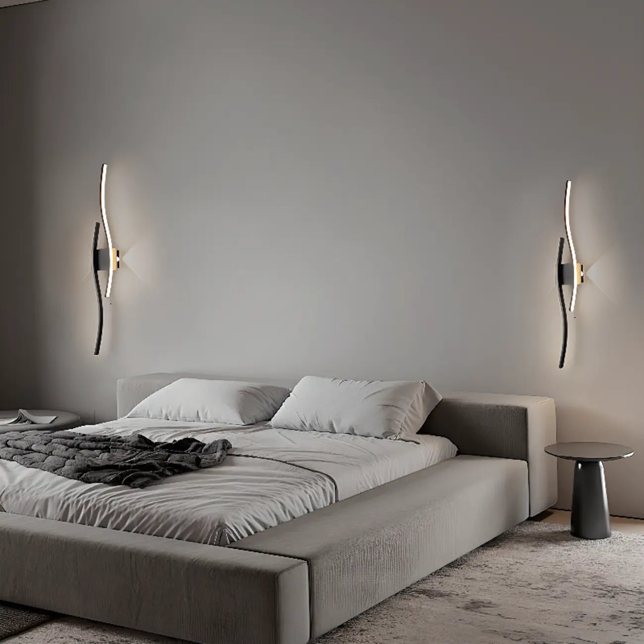 Linear 4-Light LED Wall Sconce with Black-White for Bedroom