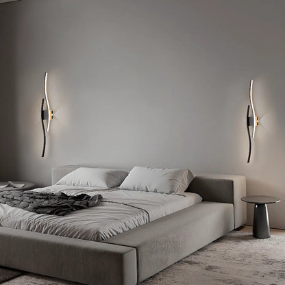 Linear 4-Light LED Wall Sconce with Black-White for Bedroom