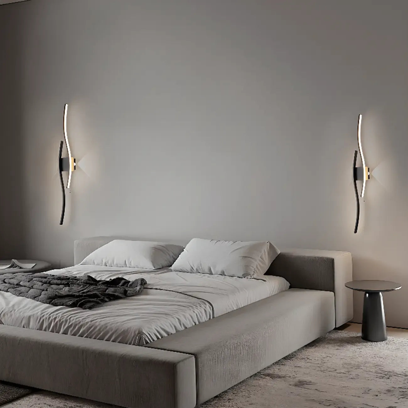 Linear 4-Light LED Wall Sconce with Black-White for Bedroom