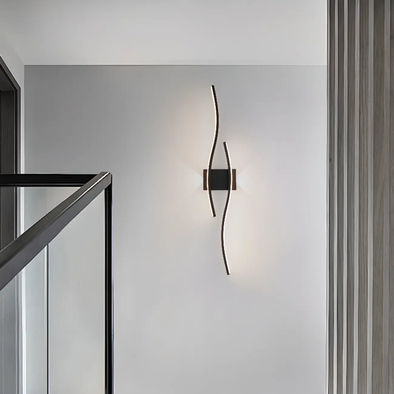 Linear 4-Light LED Wall Sconce with Black-White for Bedroom