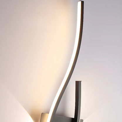 Linear 4-Light LED Wall Sconce with Black-White for Bedroom