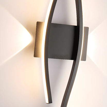 Linear 4-Light LED Wall Sconce with Black-White for Bedroom
