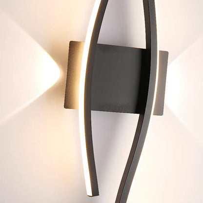 Linear 4-Light LED Wall Sconce with Black-White for Bedroom