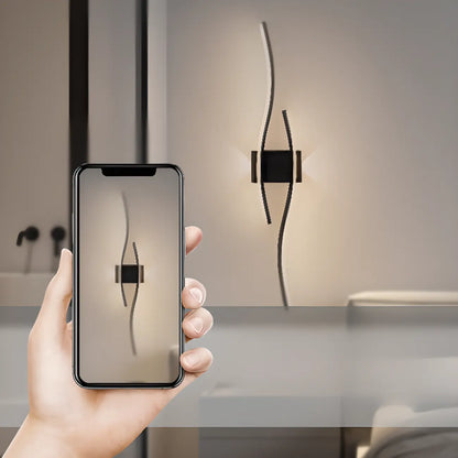 Linear 4-Light LED Wall Sconce with Black-White for Bedroom