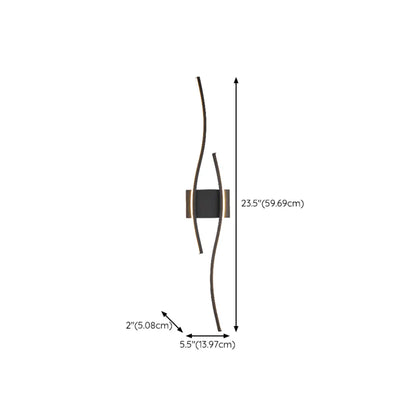 Linear 4-Light LED Wall Sconce with Black-White for Bedroom