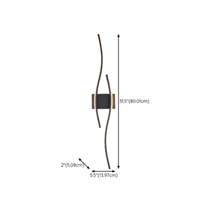 Linear 4-Light LED Wall Sconce with Black-White for Bedroom