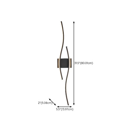 Linear 4-Light LED Wall Sconce with Black-White for Bedroom