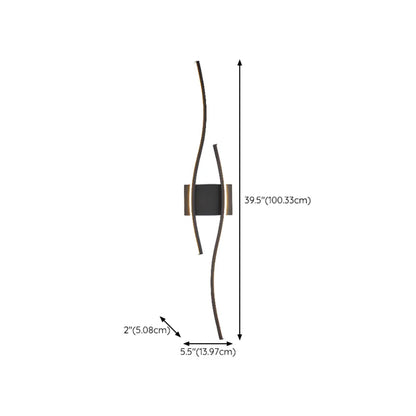 Linear 4-Light LED Wall Sconce with Black-White for Bedroom
