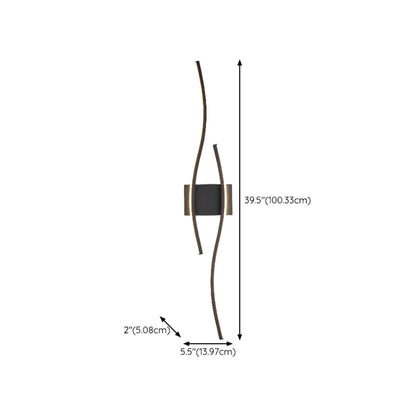 Linear 4-Light LED Wall Sconce with Black-White for Bedroom