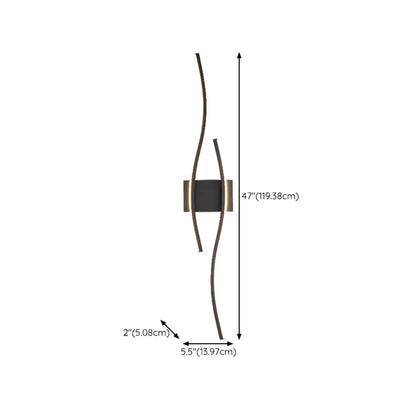 Linear 4-Light LED Wall Sconce with Black-White for Bedroom