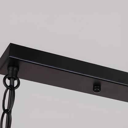 Industrial Black Metal Rectangle Kitchen Island Light