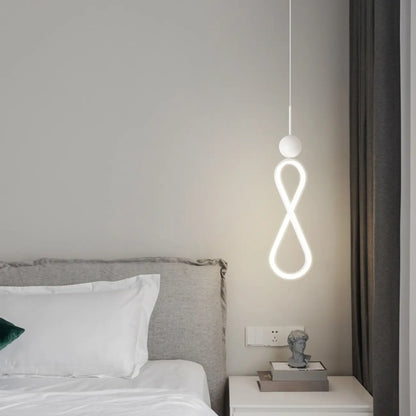 Minimalist White Metal LED Pendant Light Hanging Lamp
