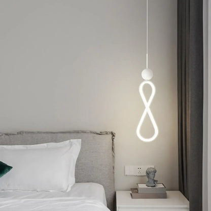 Minimalist White Metal LED Pendant Light Hanging Lamp