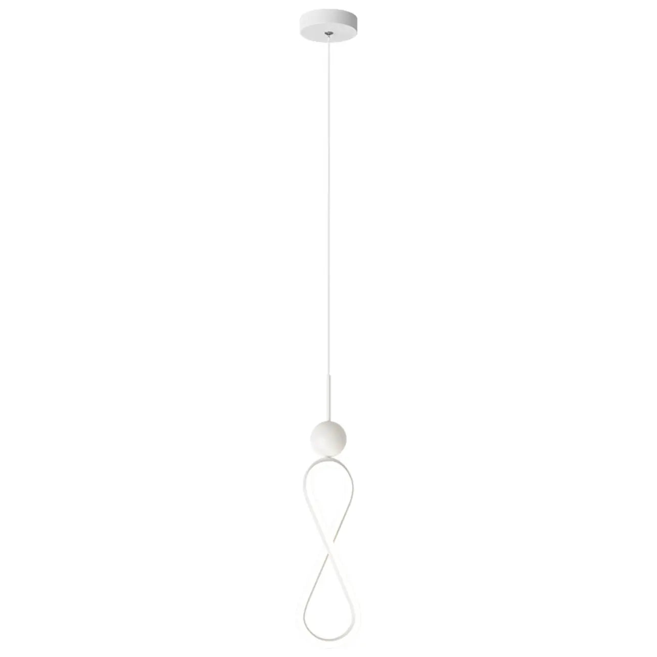 Minimalist White Metal LED Pendant Light Hanging Lamp