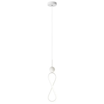 Minimalist White Metal LED Pendant Light Hanging Lamp