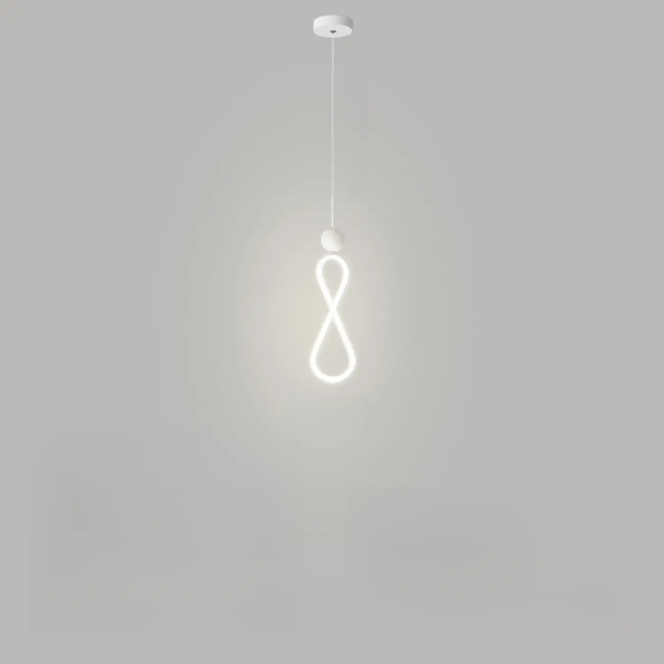 Minimalist White Metal LED Pendant Light Hanging Lamp