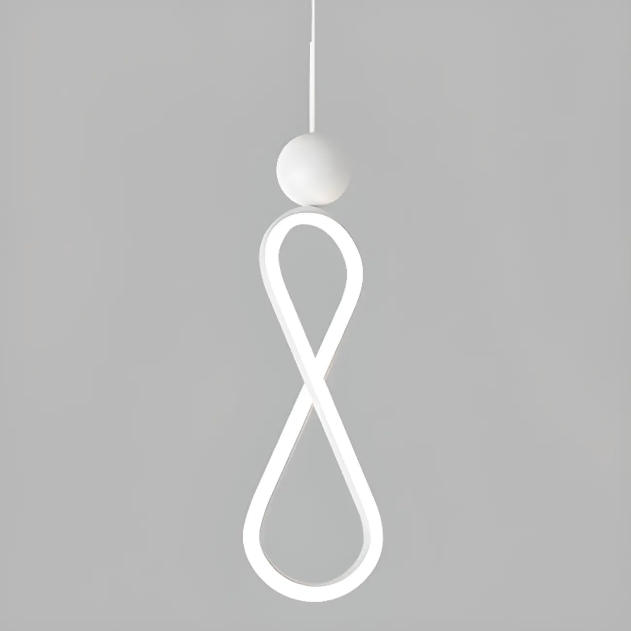 Minimalist White Metal LED Pendant Light Hanging Lamp