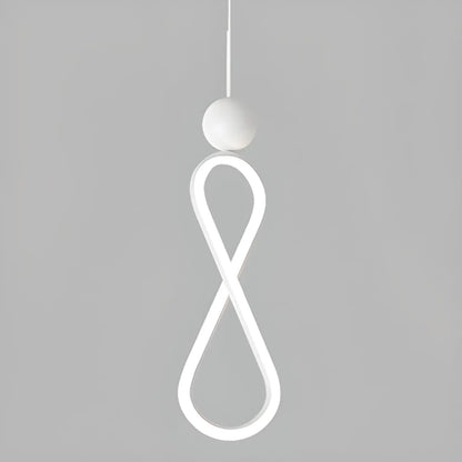 Minimalist White Metal LED Pendant Light Hanging Lamp