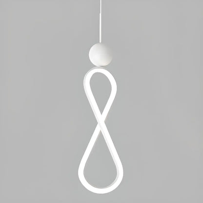 Minimalist White Metal LED Pendant Light Hanging Lamp