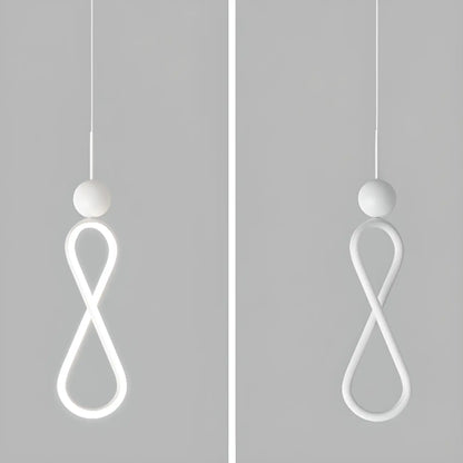 Minimalist White Metal LED Pendant Light Hanging Lamp