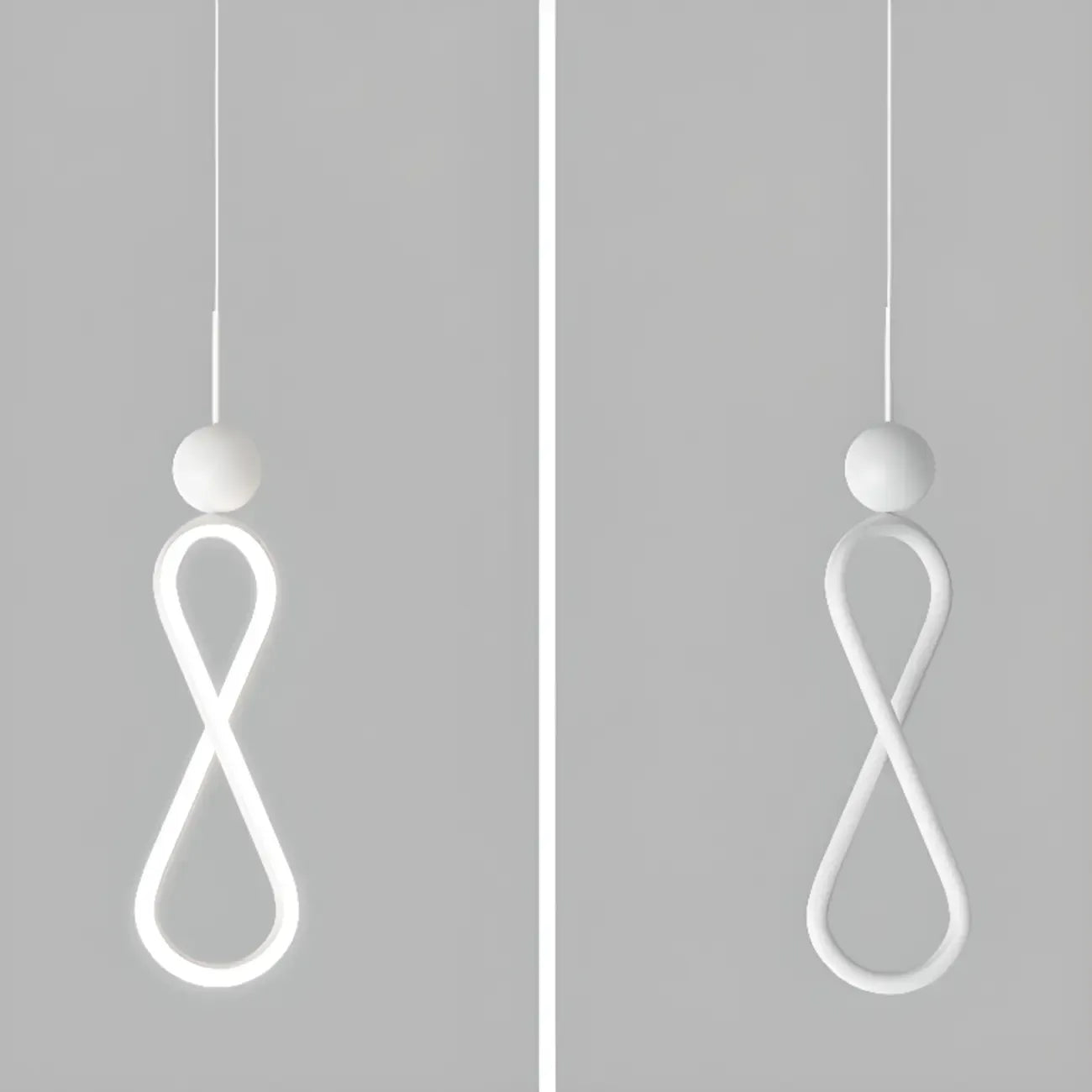 Minimalist White Metal LED Pendant Light Hanging Lamp