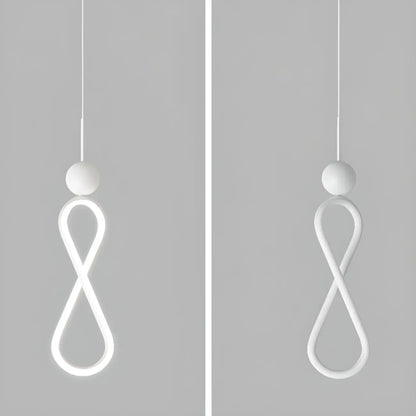 Minimalist White Metal LED Pendant Light Hanging Lamp