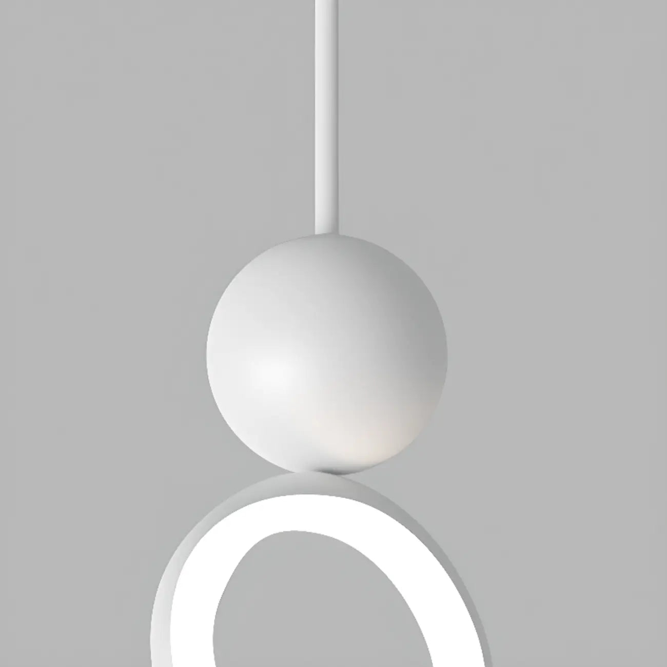 Minimalist White Metal LED Pendant Light Hanging Lamp