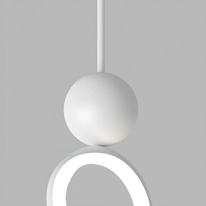 Minimalist White Metal LED Pendant Light Hanging Lamp