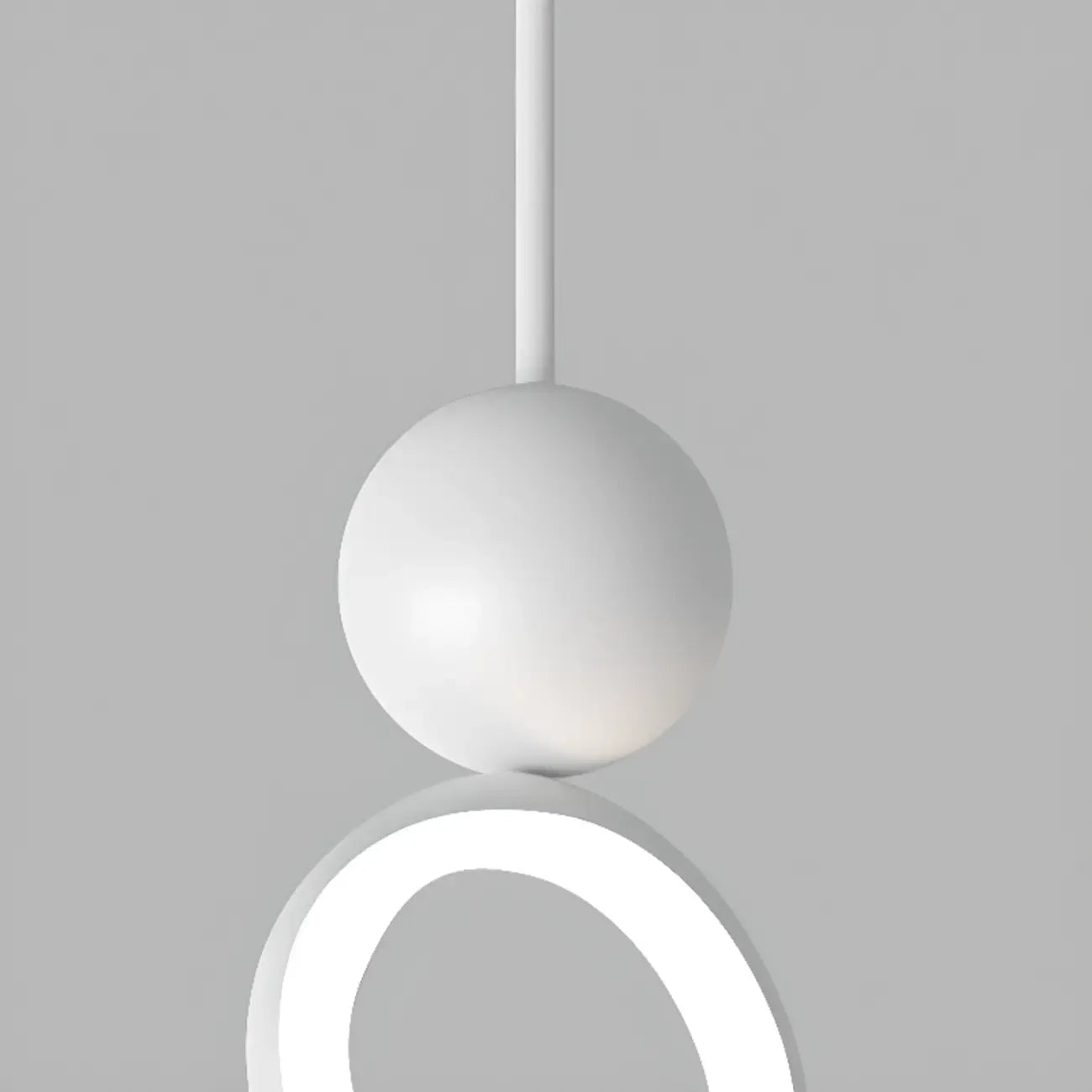 Minimalist White Metal LED Pendant Light Hanging Lamp