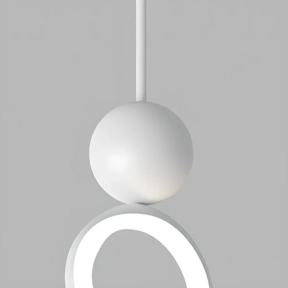 Minimalist White Metal LED Pendant Light Hanging Lamp