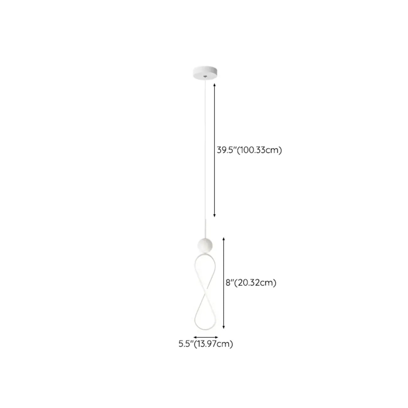 Minimalist White Metal LED Pendant Light Hanging Lamp