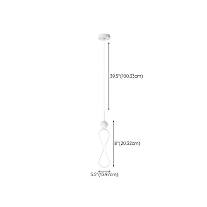 Minimalist White Metal LED Pendant Light Hanging Lamp