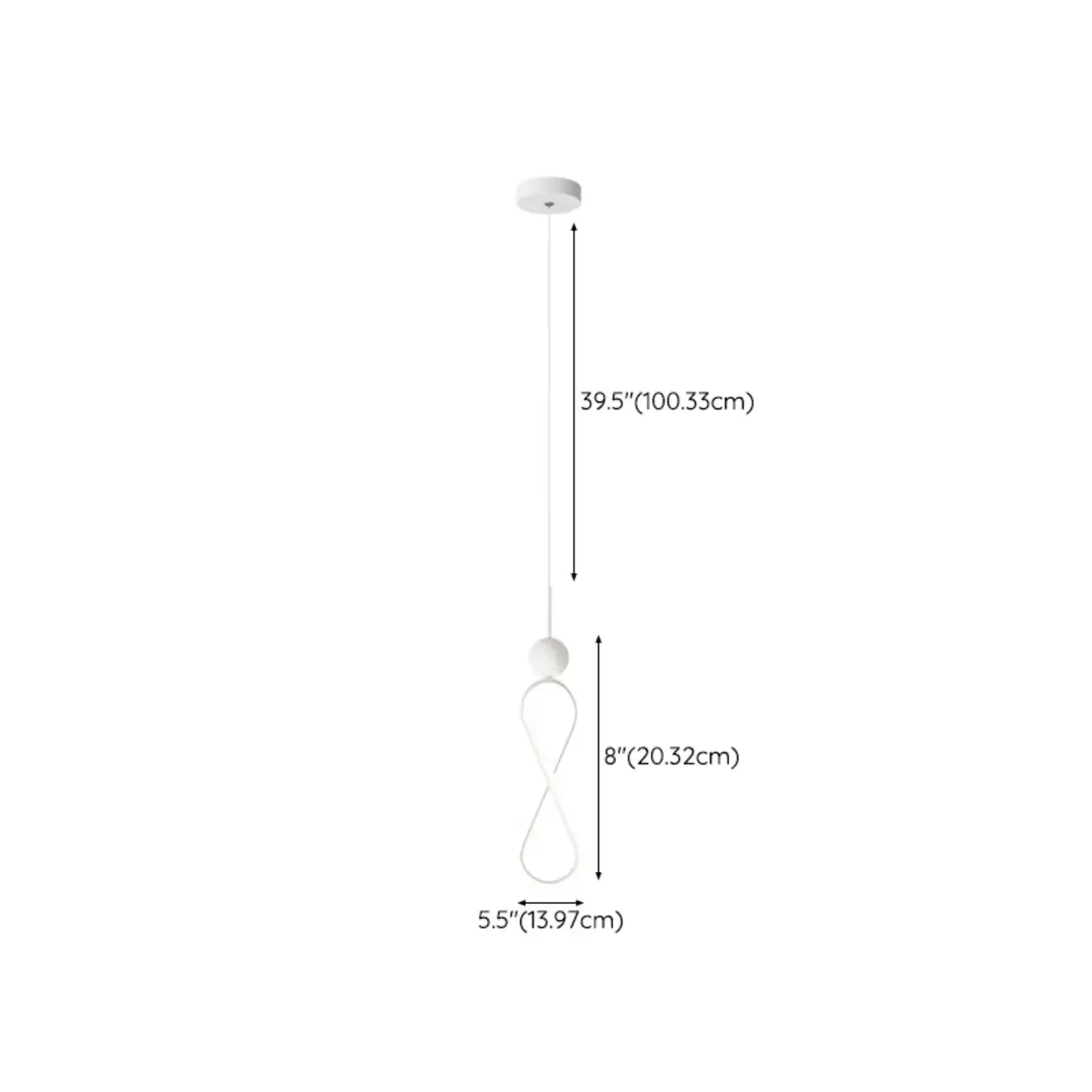 Minimalist White Metal LED Pendant Light Hanging Lamp