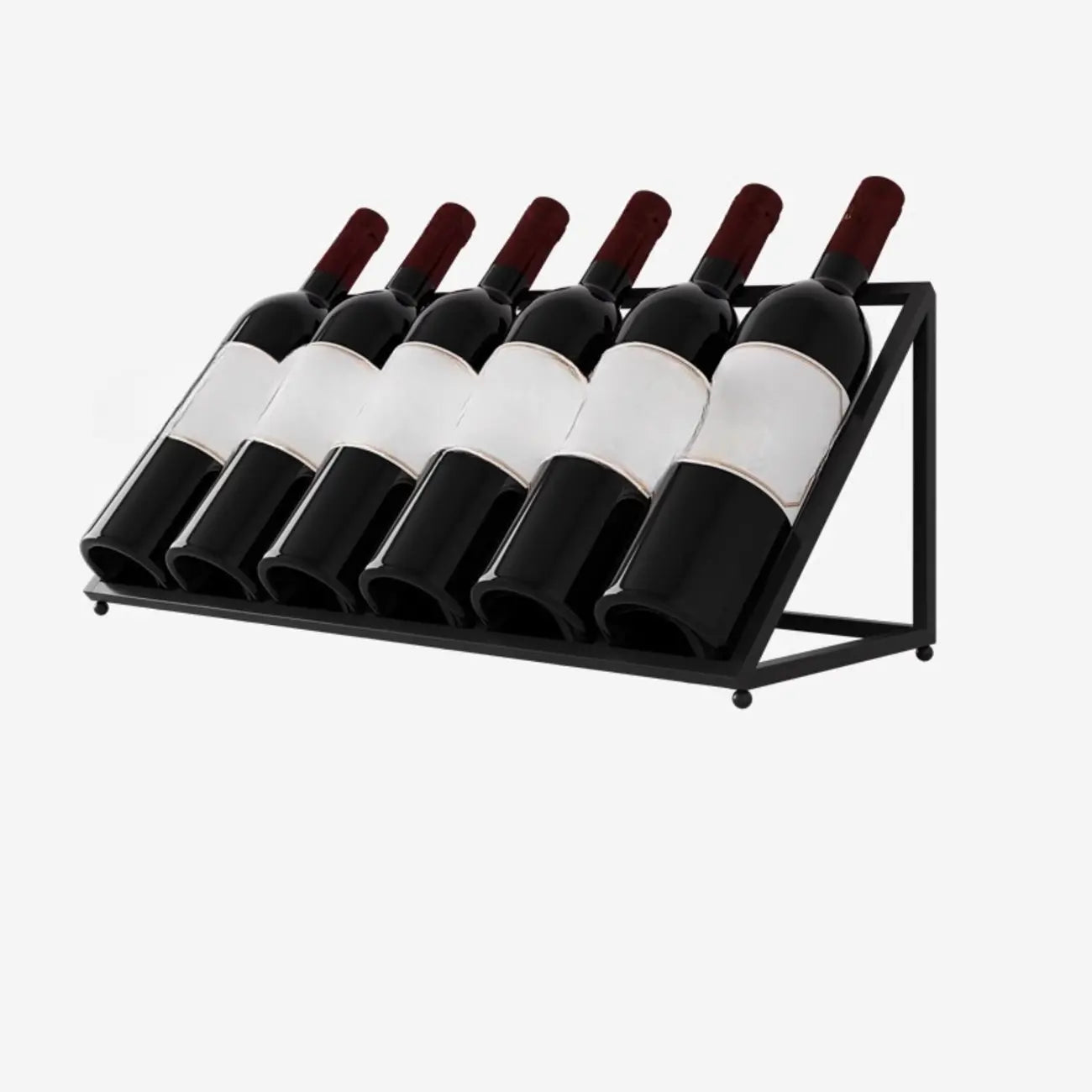 Modern Metal Wine Rack Slanted Holder Shelf for 7 Bottles