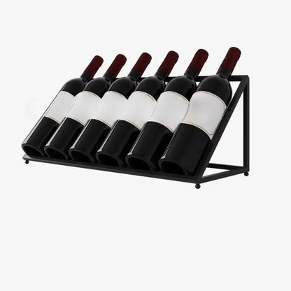 Modern Metal Wine Rack Slanted Holder Shelf for 7 Bottles
