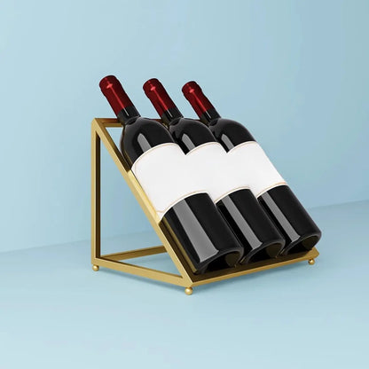 Modern Metal Wine Rack Slanted Holder Shelf for 7 Bottles