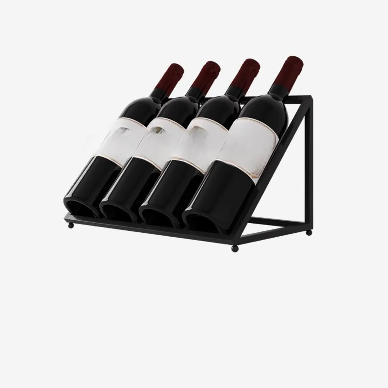 Modern Metal Wine Rack Slanted Holder Shelf for 7 Bottles