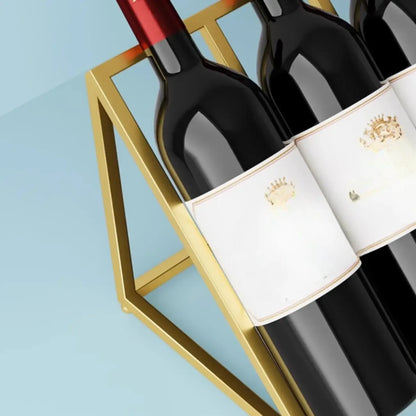 Modern Metal Wine Rack Slanted Holder Shelf for 7 Bottles