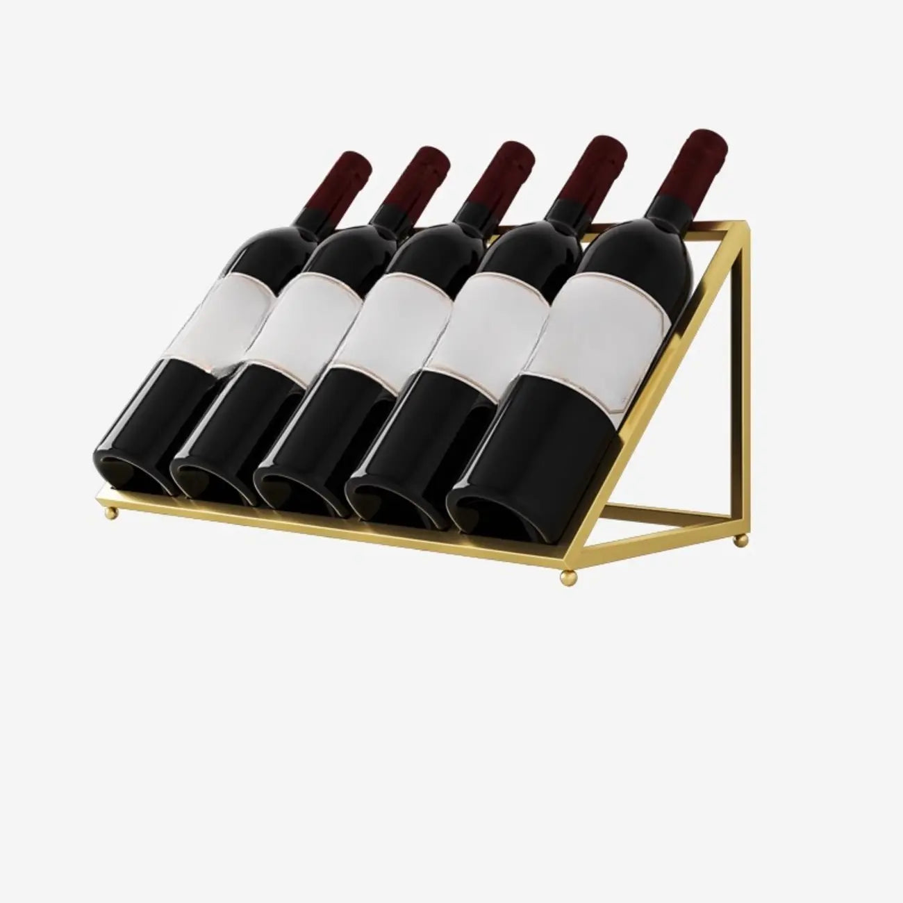 Modern Metal Wine Rack Slanted Holder Shelf for 7 Bottles