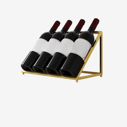 Modern Metal Wine Rack Slanted Holder Shelf for 7 Bottles