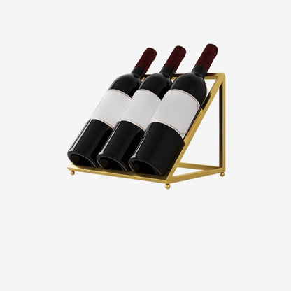 Modern Metal Wine Rack Slanted Holder Shelf for 7 Bottles