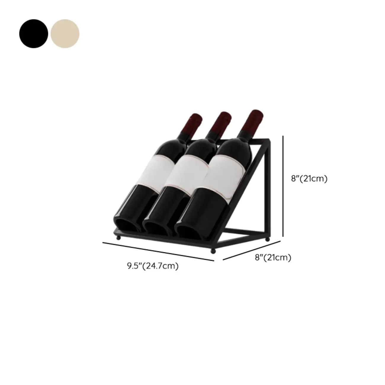 Modern Metal Wine Rack Slanted Holder Shelf for 7 Bottles