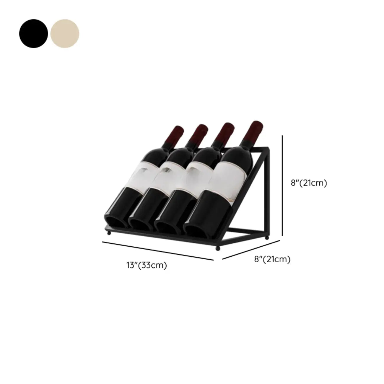 Modern Metal Wine Rack Slanted Holder Shelf for 7 Bottles