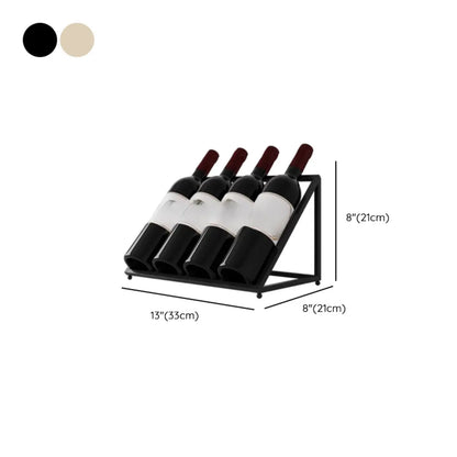 Modern Metal Wine Rack Slanted Holder Shelf for 7 Bottles