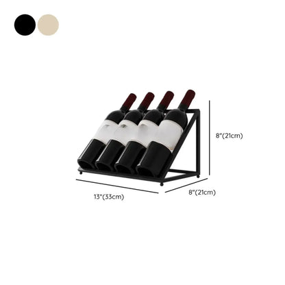 Modern Metal Wine Rack Slanted Holder Shelf for 7 Bottles