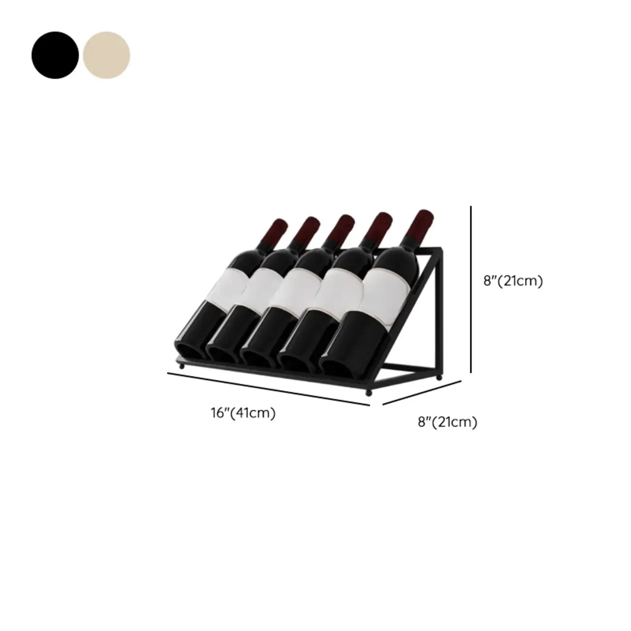 Modern Metal Wine Rack Slanted Holder Shelf for 7 Bottles