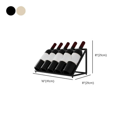 Modern Metal Wine Rack Slanted Holder Shelf for 7 Bottles